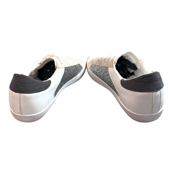 Zaylee White & Glitter Silver Lace-Up Sneakers With Stars US 10 Shoes Tennis SEE - Picture 13 of 16